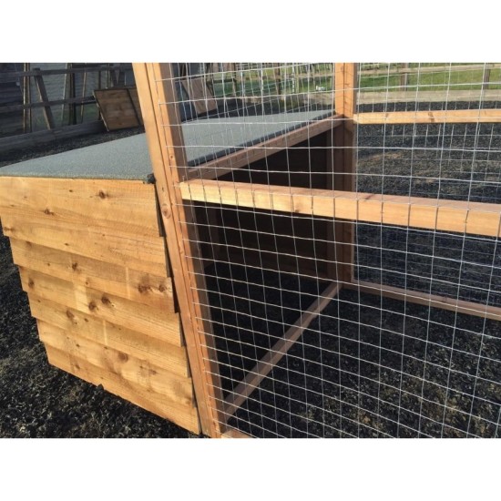 Dog Kennel Run 12ft x 4ft x 6ft high 2x2 16G wire mesh felted Roof